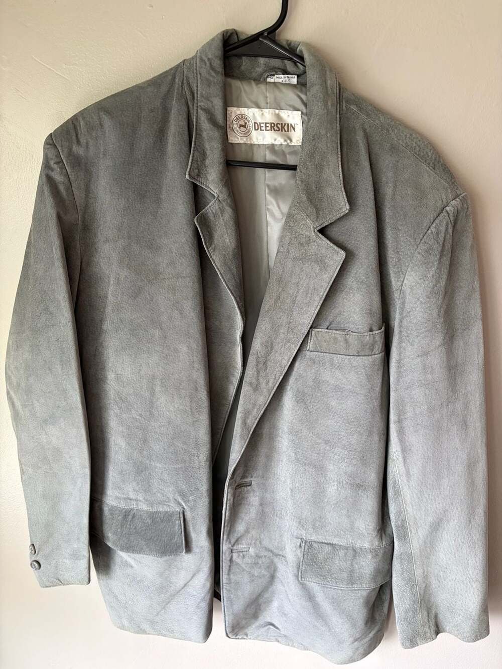Vintage Deerskin Quality Leathers Gray Suede Blazer Jacket